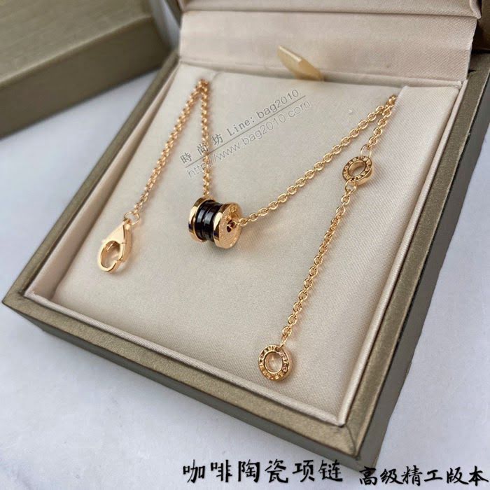 Bvlgari飾品 寶格麗精工咖啡陶瓷項鏈 925純銀項鏈  zgbq3361